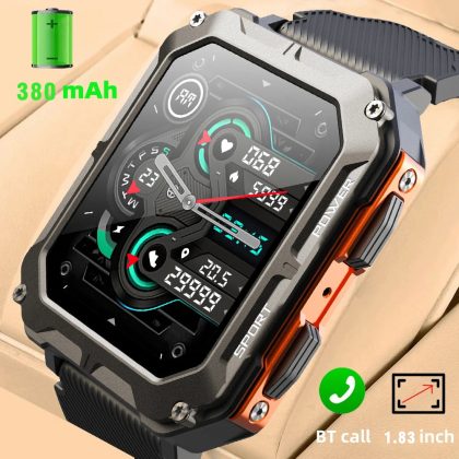 SENBONO 2024 Men’s Smartwatch – BT Call, 380mAh Battery, Fitness Tracker with 123 Sport Modes, Sleep Monitoring – Compatible with Android & iOS